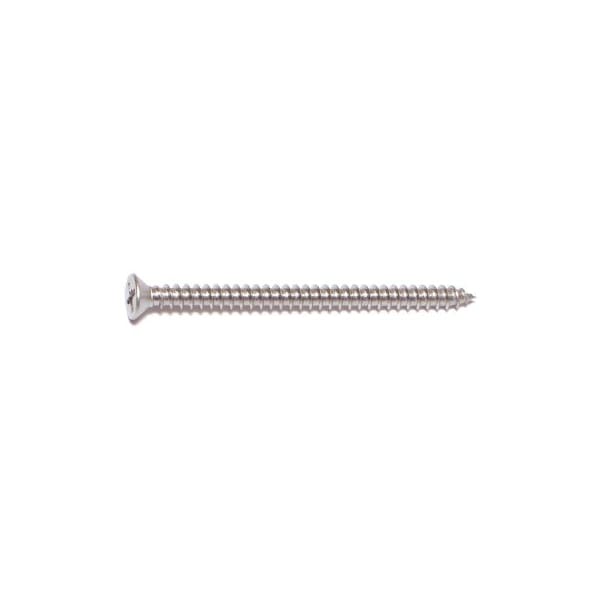Midwest Fastener Sheet Metal Screw, #6 x 2 in, 18-8 Stainless Steel Flat Head Phillips Drive, 100 PK 05161 - main